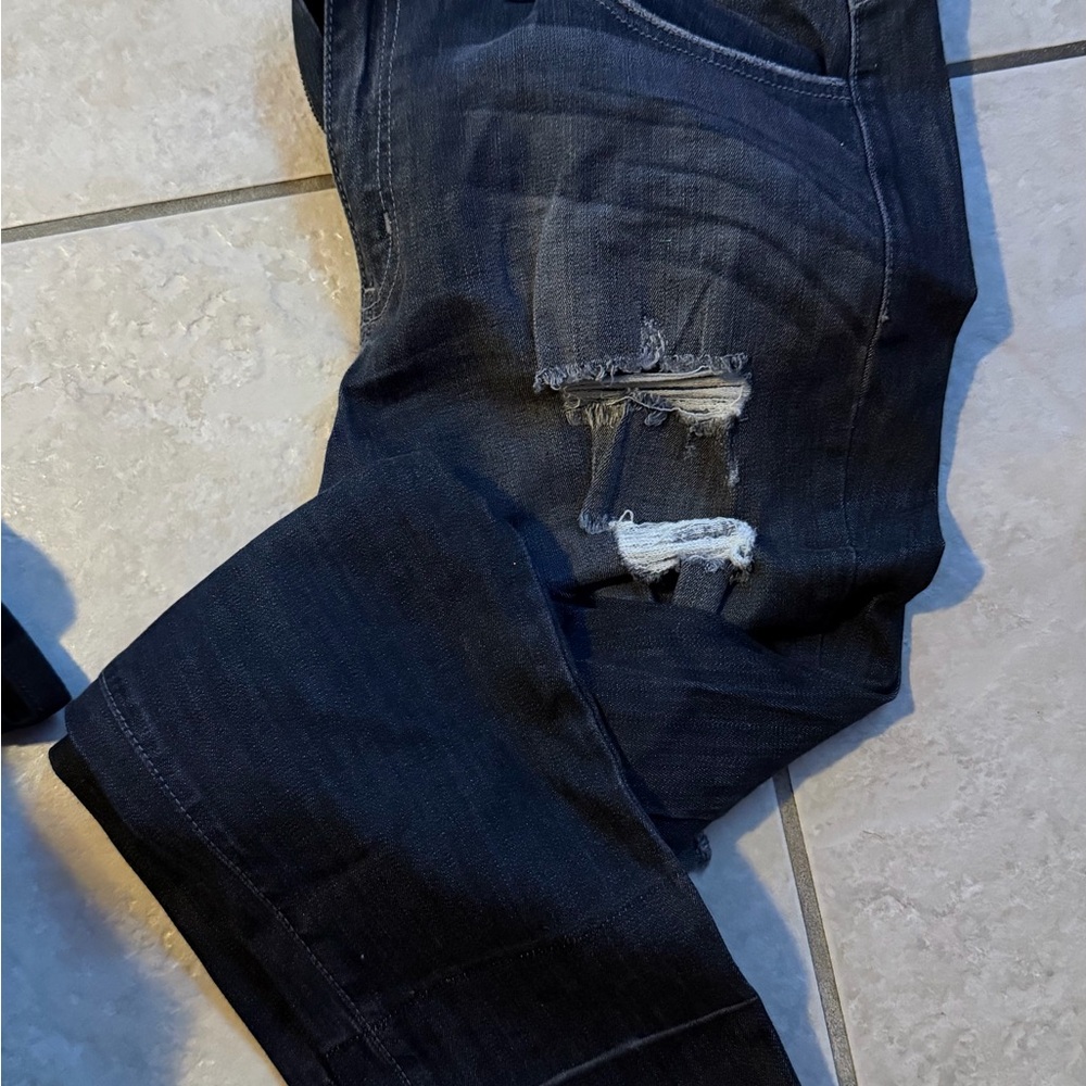 KanCan Women's Distressed Dark Blue Skinny Jeans